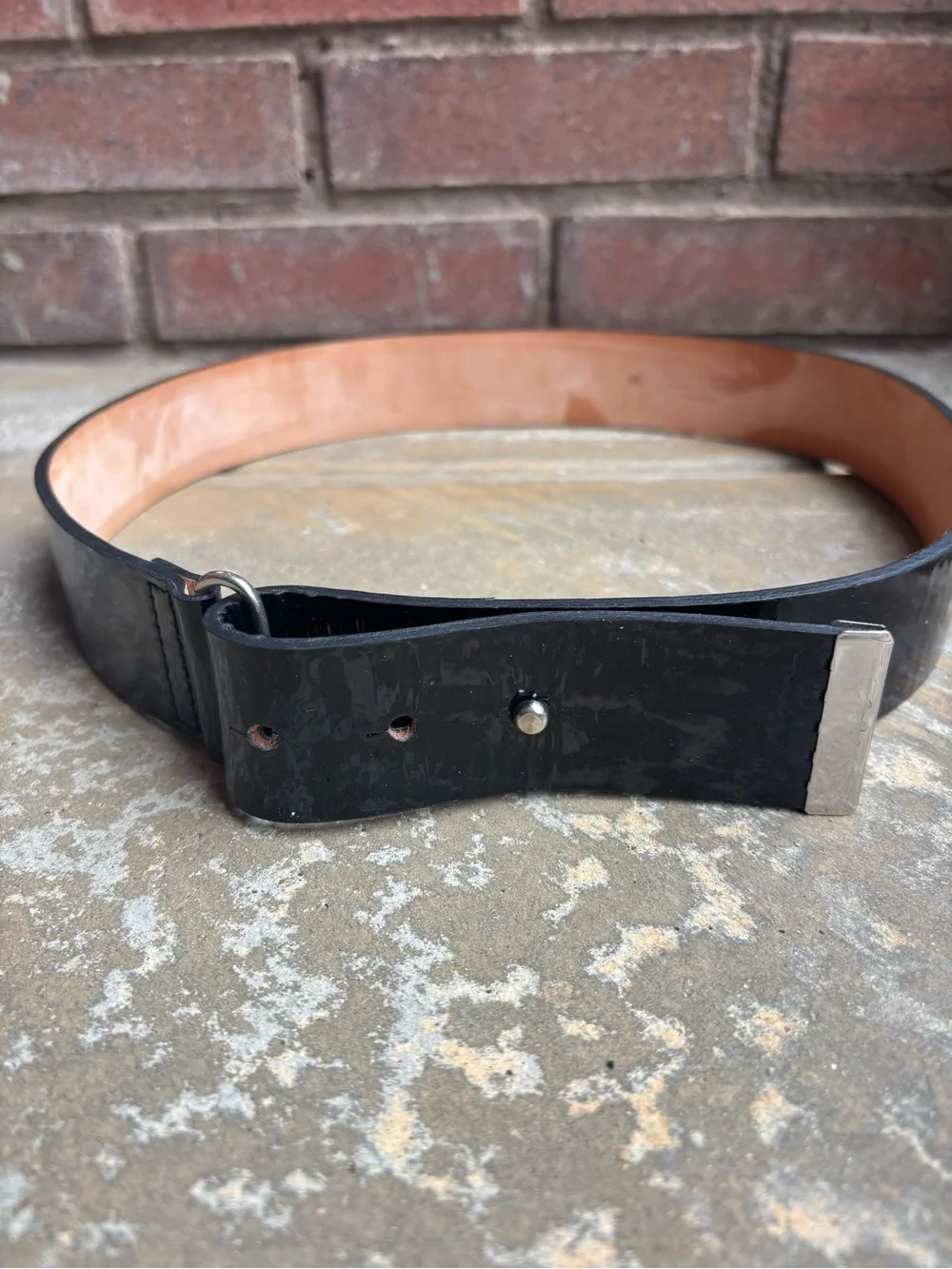 3.1 Phillip Lim Black Leather Belt with Silver Hardware
